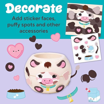 Creativity for Kids Plant-a-Pet Barnyard Pig Kit | Decorate, Plant & Grow Your Own Pet | Chia Seed Gardening Craft | Spring Crafts & Screen-Free Kids Activity (Ages 6+) - style: Cow