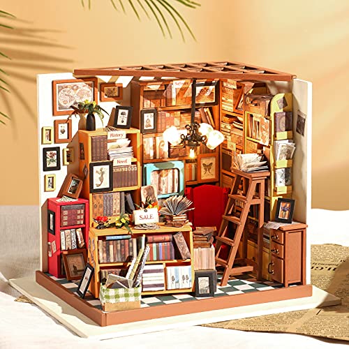 RoWood DIY Miniature Dollhouse Kit, 1:24 Scale Tiny House Building Kits - Sam's Study - style: Sam's Study