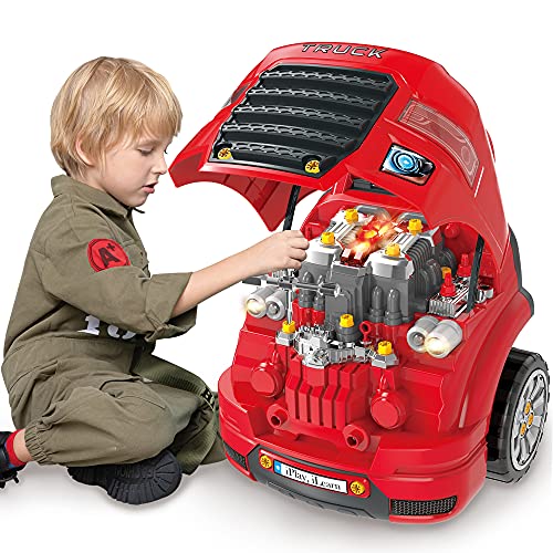 iPlay, iLearn Large Truck Engine Toy, Kids Mechanic Car for Toddler Age 3-5