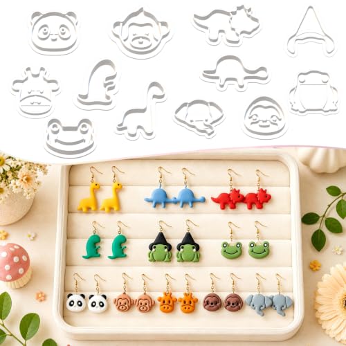 12pcs Jungle Dino Animal Clay Cutters - color: Animal-2026