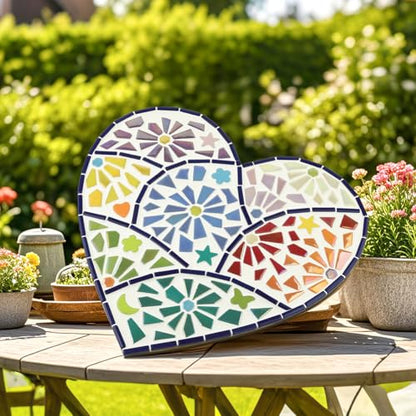 Youway Style 200g Iridescent White Glass Mosaic Tiles for Crafs Bulk - color: White, size: 200g