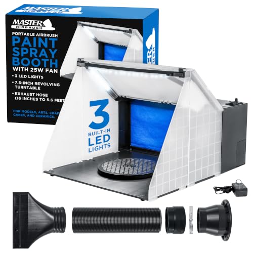 Master Airbrush Portable Airbrush Spray Booth Station with LED Lights - color: Black