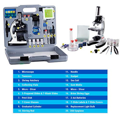 AmScope M30-ABS-KT2-W-WM 1200X Monocular Compound Microscope 52-Pc LED Kit - style: E) Kit + Book