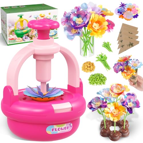 TingingYuli Flower Press Kit for Kids, DIY Flower Bouquet Maker, Ages 4-8 - color: Rose