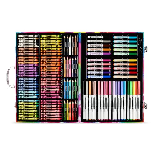 Crayola Inspiration Art Case Coloring Set - Tie-Dye (140ct), Art Supplies Set For Kids, Travel Drawing Kit, Gift for Girls & Boys, Ages 5+ [Amazon Exclusive]