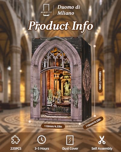 MiniCity Duomo di Milano DIY Book Nook Kit, Miniature Dollhouse Kit - color: Notre-dame Bacilica