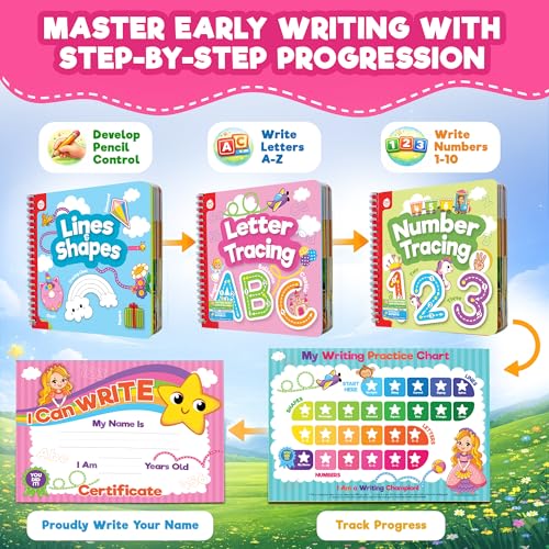 Doctor Jupiter Preschool Tracing Books for Toddlers, 3+ Year Old Kids |Learning Activity Books, Unicorn & Princess Educational Toys, 100+ Wipe Clean Preschool & Kindergarten Activities - style: Preschool Tracing - Unicorn & Princess: 3+