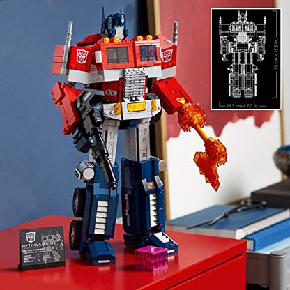 LEGO Icons Optimus Prime 10302 Transformers Figure Set, Collectible Transforming 2-in-1 Robot and Truck Model Building Kit for Adults, Perfect for Display or Play - style: Standard Packaging