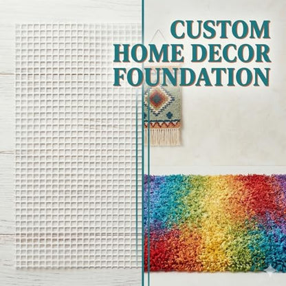 59 x 39 Inch Extra Large Blank Latch Hook Canvas - Durable Shape-Retaining Mesh Cloth for DIY Rug Making, Tapestry & Pillow - Crochet Knitting Grid Fabric Craft Supplies (59x39in Mesh) - color: 59x39in Mesh