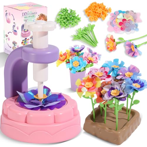 R RUCKERCO Flower Bouquet Craft Kits, DIY Arts and Crafts for Kids 4-6-8,Kids Crafts and Toys for Girls Toddler Activities Girl Art, 4 5 6 7 8+Year Old Girl Birthday Gifts Ideas Gifts for Girls 8-12