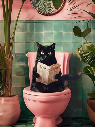 Diamond Art Kits for Adults,Black Cat Diamond Painting Kits 12 x 16in - color: DP00409