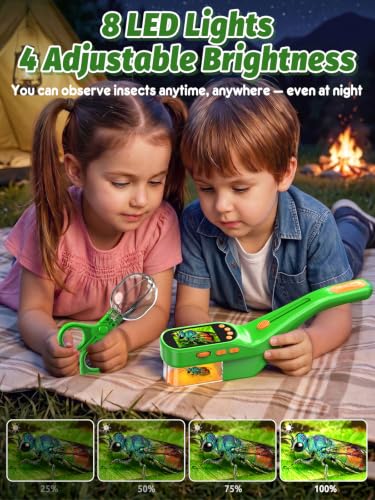 Acoath Bug Catcher, 2.4" IPS Screen Bug Catching Kit, Microscope for Kids - color: Green