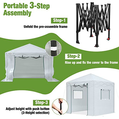 WORKPRO 94”x 94”x 99” Pop-up Greenhouse for Outdoors - style: 94" L x94" W x99" H pop up greenhouse(large)