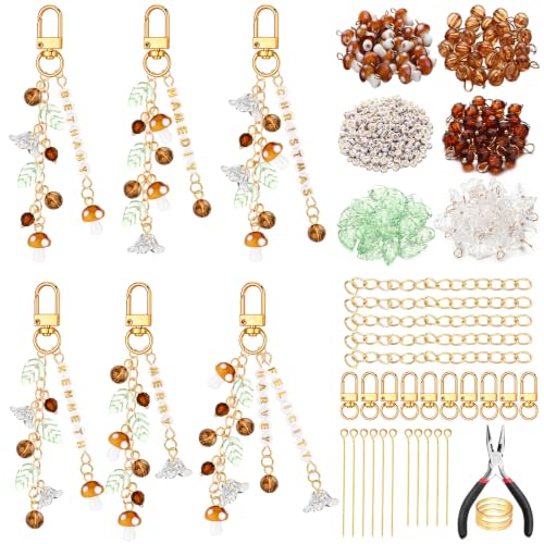 Kenning 581pcs Mushroom Charms Keychain Making Kit DIY - style: Mushroom