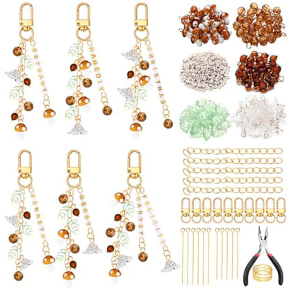 Kenning 581pcs Mushroom Charms Keychain Making Kit DIY - style: Mushroom