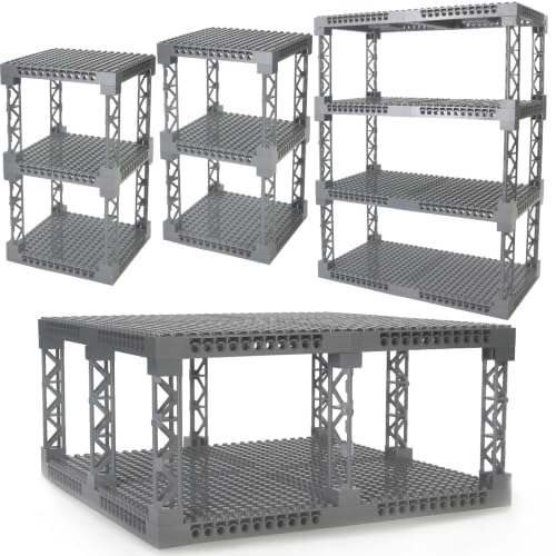 Plates 16x16 with Support Girder Set Multi-Tier Display Shelf - color: Dark Bluish Gray, size: 8 PCS
