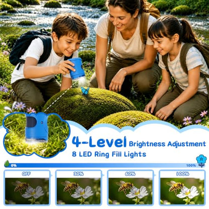 SEEKID Microscope for Kids 200-1000X, STEM Toy Science Kit for Kid(Blue) - color: Blue