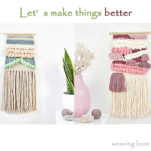 KISSBUTY Wooden Multi-Craft Weaving Loom Large Weaving Frame to Handcraft for Beginners, 9.9 by 15.7 by 1.3 Inches (Wooden)