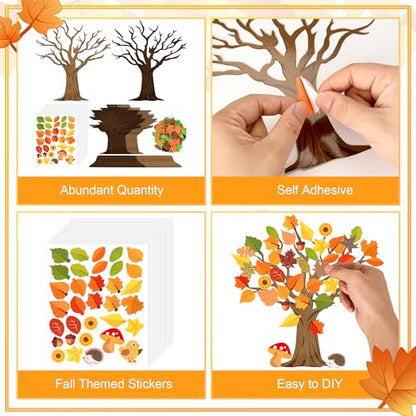 30 Set Fall Trees Craft Kits Make Your Own DIY Thanksgiving Tree Decoration - color: Fall Trees Craft