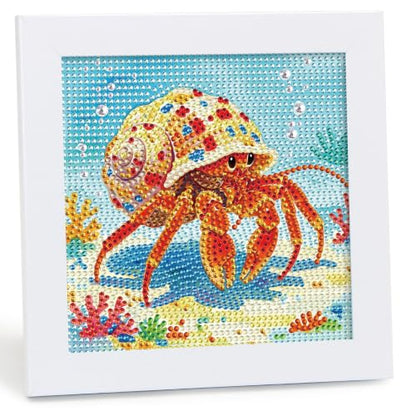 Libfx Diamond Art Kits for Kids with Frame Diamond Art for Girls Boys Beginners Arts and Crafts Birthday Gifts (Hermit Crab) - color: Hermit Crab