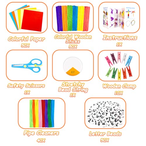 VLUSSO DIY Arts and Crafts Supplies Kit Materials Set for Kids and Toddlers - size: 2000pcs-1