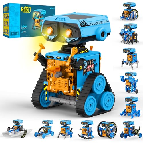 AESGOGO 12 in 1 STEM Solar Power Robots Toys for Boys Age 8-12, DIY Educational Science Building Experiment Robotic Kit for Kids, Christmas Birthday Gifts for Boys Girls Teens Aged 8 9 10 11 12 13