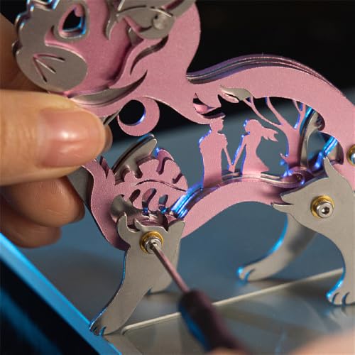 Dream Cat 3D Metal Puzzle, Pink, 37 Pieces - color: Dream Cat Pink
