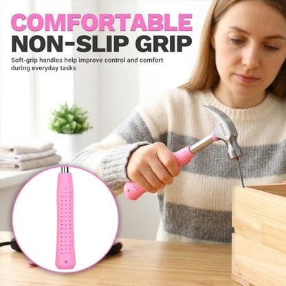 DEKOPRO 94 Piece Pink Tool Set, Household DIY Tool Kit for Women with Storage Toolbox, Small Basic Hand Tool Box Set for Home Repair, DIY, Apartment, Office - color: Pink