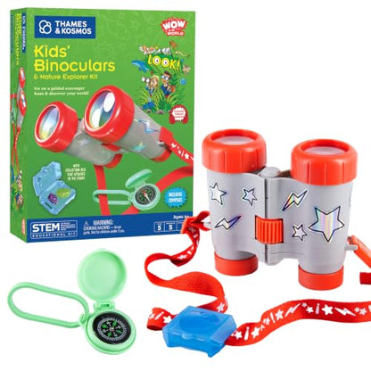 Wow in The World Kids’ Binoculars & Nature Explorer KIT | Look Far, Nature Scavenger Hunt, Specimen Box, Companion Audio Content, Bonus Reusable Science Tool, STEM Toy for Kids 4+ by Thames & Kosmos - size: Large