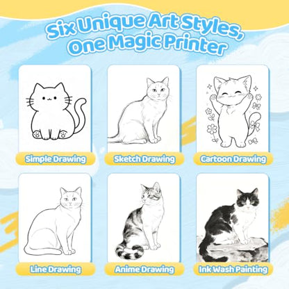 AI Voice Sticker Maker for Kids, Mini Thermal Printer, Green Dino - color: Green
