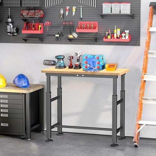 EVERHANGER Workbench for Garage, Adjustable Height Work Table - size: Medium