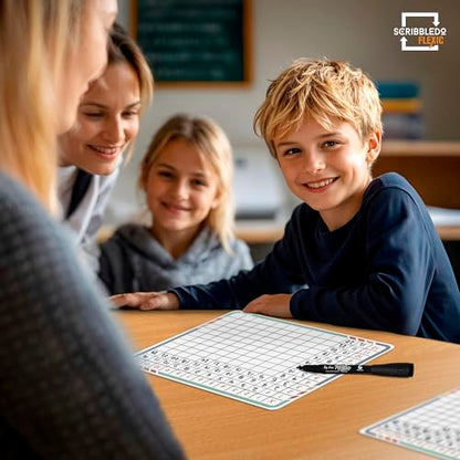 SCRIBBLEDO Multiplication Math 9”x12” Small White Board Dry Erase Sheets Math Manipulatives 3rd Grade Multiplication Times Table Chart Math Supplies Teacher Students Classroom Pack of 10 Sheets - color: Multiplication Chart