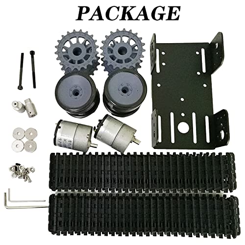 Professional Smart Robot Tank Car Chassis for School Eduactional Science Kits, DIY RC Tracked Robotic Obstacle Avoidance Platform Crawler Model with 2pcs Plastic Caterpillars, Remote Control STEAM - color: Black