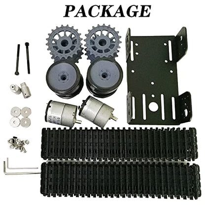 Professional Smart Robot Tank Car Chassis for School Eduactional Science Kits, DIY RC Tracked Robotic Obstacle Avoidance Platform Crawler Model with 2pcs Plastic Caterpillars, Remote Control STEAM - color: Black