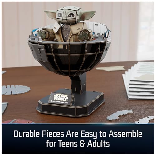 4D Build Star Wars Grogu in Carrier 3D Puzzle Model Kit, Collector Display