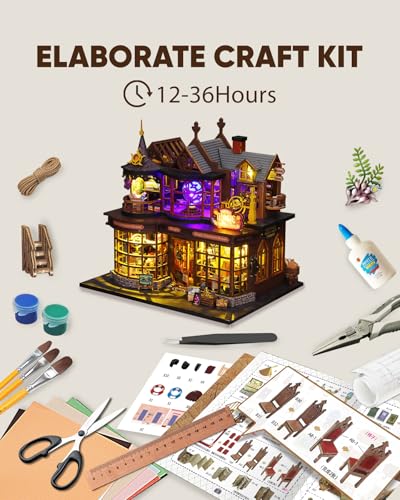 DIY Miniature House Kit Dollhouse Kit for Adults to Build Mini Magic House - color: Magic Treasure House