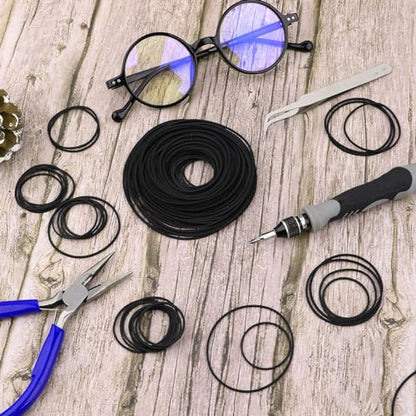 100 Pcs Recorder Rubber Belts Cassette Recorder Repair Maintenance Mix Flat Cassette Tape Machine Rubber Belts 40-135 mm Cassette Recorder Belts for DVD CD LD VCR Repeater Drives 1mm Width