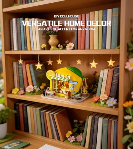 Roroom DIY Miniature House Kit, Sunny Lemonade Drink Stand Dollhouse Kit - color: Hedgehog Drink Shop
