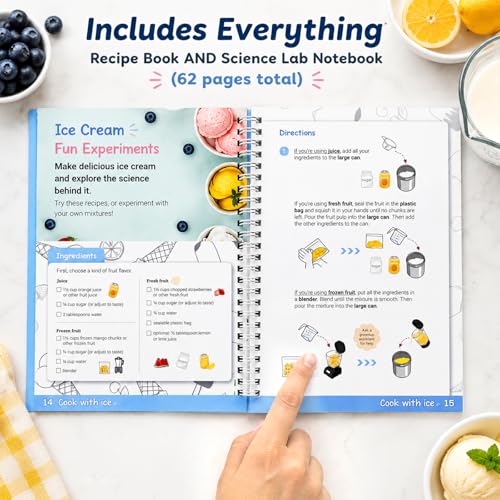 Ice Cream Making Kit for Kids - STEM Science Toy Ages 5–12, Recipe Cards