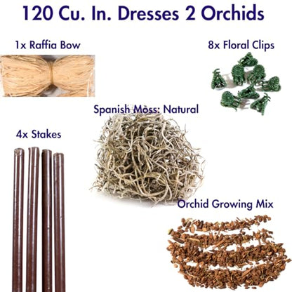 SuperMoss (90444 Orchid Potting Kit, Complete Orchid Care Set with Preserved Moss, Orchid Bark, Floral Clips and Stakes, 120 Cu. in., Spanish Moss, Natural - size: 120 Cu. In., style: Spanish Moss