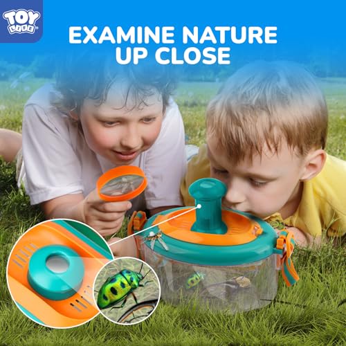 TOY Life Bug Catcher for Kids Outdoor Toys with Butterfly Net, Kids Binoculars, Magnifying Glass, Bug Habitat with Magnified Viewer & Bug Toys Tweezers, Insects Bug Catching Kit Outdoor Explorer Kit