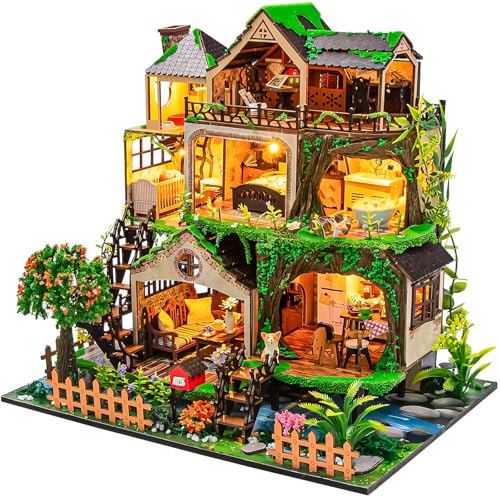 Spilay DIY Miniature House Kit for Adults, Miniature Dollhouse Kit - color: Fairy Tale Forest