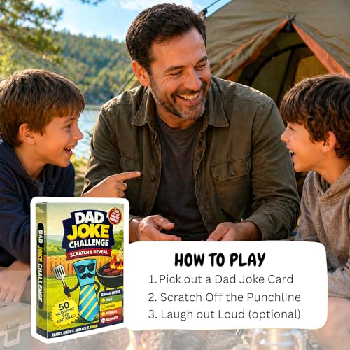 Dad Christmas Gag Gifts 2026 - Funny Dad Jokes Gifts For Dads Christmas - Funny daddy gift from daughter - Scratch Off Gag Gift for Husband, Men, Dads Stocking Stuffers - color: DadJokeGrill