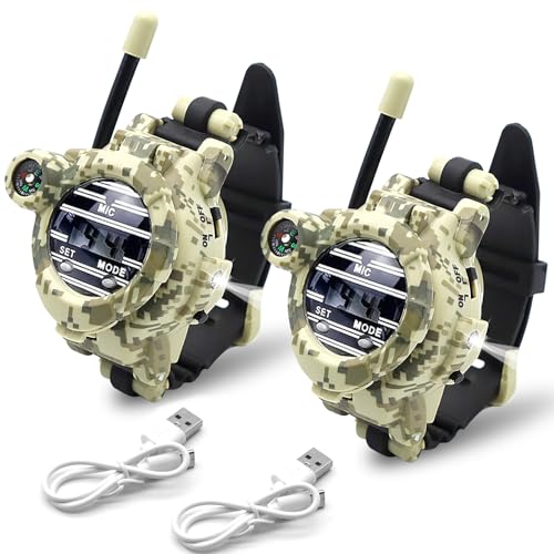 Kids Walkie Talkie Watch, Rechargeable Spy Army Toys for Boys Ages 8-13 - color: Camo