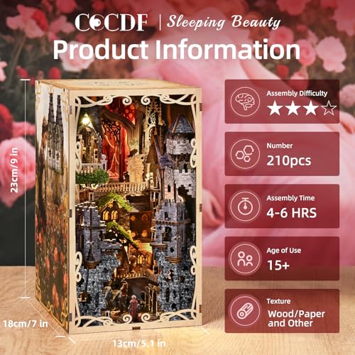 CCCDF Book Nook Kit, Sleeping Beauty DIY Miniature Dollhouse Booknook Kit - color: Sleeping Beauty