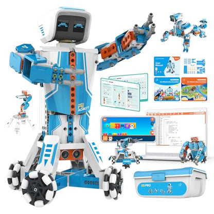WhalesBot E9 Pro Robot Engineering Building Kit for Educators with 12 Servo Motor Joints, Learn Scratch & Python Programming, STEM Educational Science Kits for Teens Boys & Girls 12-18