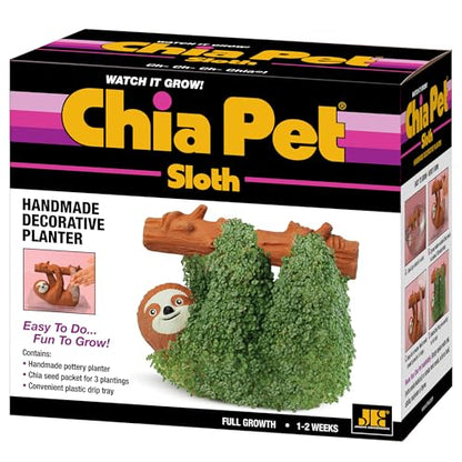 Chia Pet Sloth with Seed Pack, Decorative Pottery Planter, Easy to Do and Fun to Grow, Novelty Gift, Perfect for Any Occasion - style: Sloth
