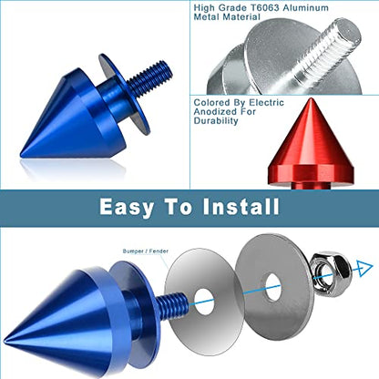 JDM Spike Bumper Quick Release Kit 4-Piece Blue - color: Spike Blue