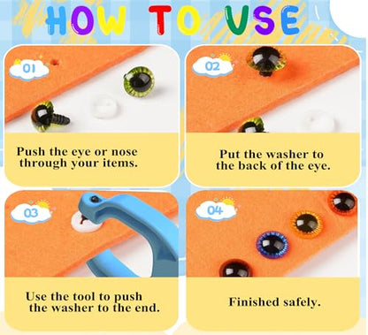 GEOCCI Safety Eye Tool Auxiliary Tool for Attaching Safety Eyes for Crocheting Safety Eyes Crochet Tools for Amigurumi Crochet & Stuffed 5-30mm Animal Eyes Making Supplies Tool（Blue 1pcs） - color: blue