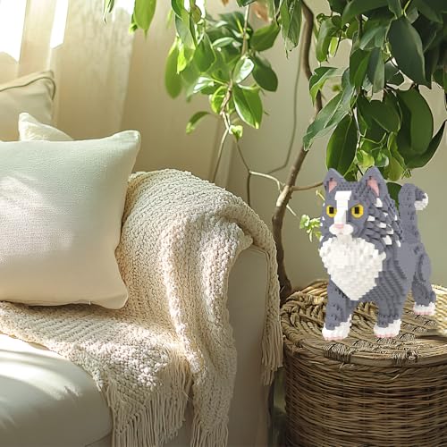 Larcele 1834 Pcs Maine Coon Cat Pet Micro Blocks Toy for Kids 8+ KLJM-05 - style: Maine Coon Cat